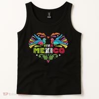 Proud Mexican Flag Peacock Animal Gift Viva Mexico Tank Top thumb 2
