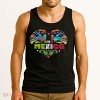 Proud Mexican Flag Peacock Animal Gift Viva Mexico Tank Top thumb 3