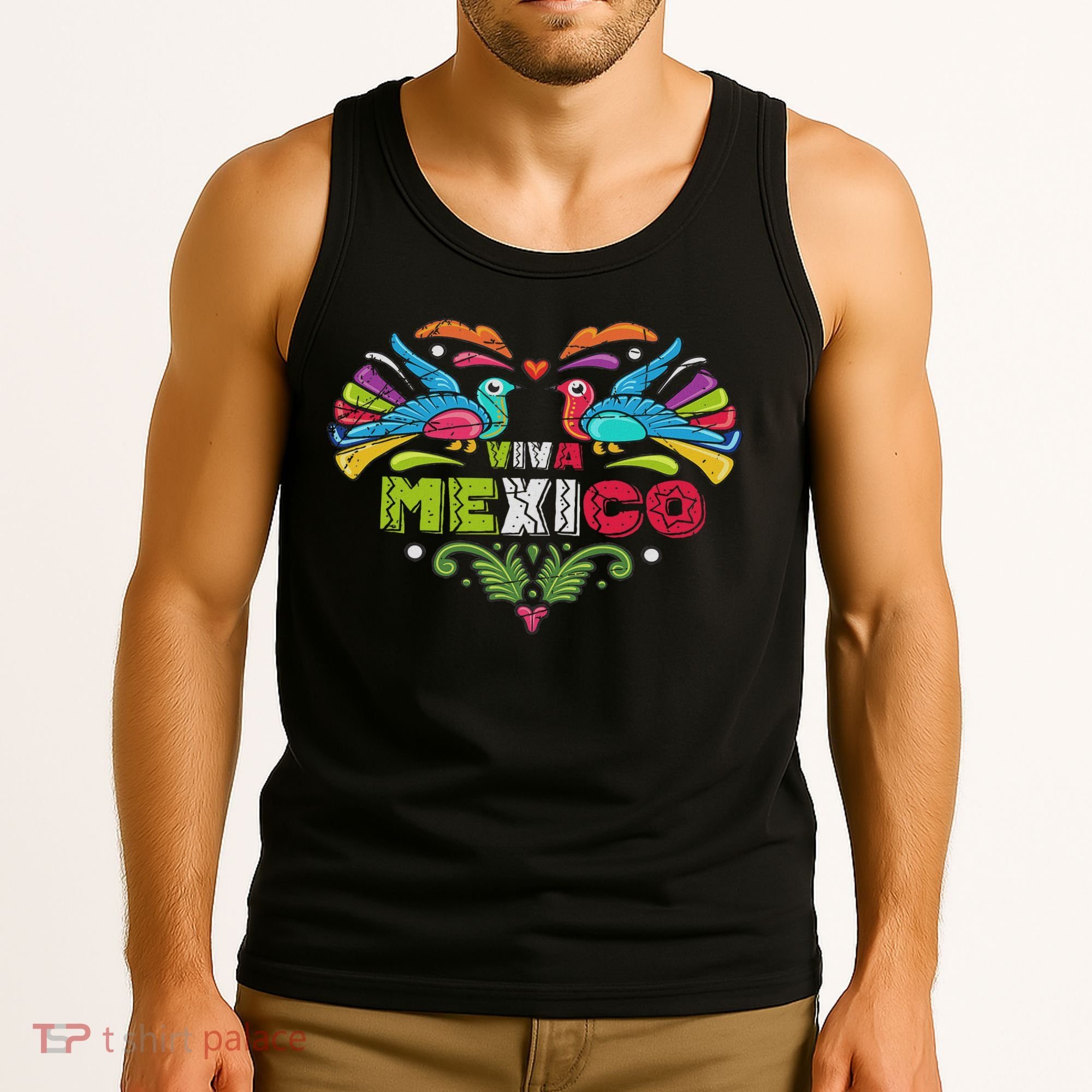 Proud Mexican Flag Peacock Animal Gift Viva Mexico Tank Top