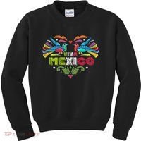Proud Mexican Flag Peacock Animal Gift Viva Mexico Kids Sweatshirt thumb 0