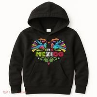 Proud Mexican Flag Peacock Animal Gift Viva Mexico Kids Hoodie thumb 0