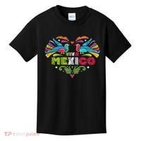 Proud Mexican Flag Peacock Animal Gift Viva Mexico Kids T-Shirt thumb 0