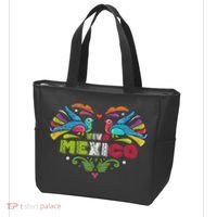 Proud Mexican Flag Peacock Animal Gift Viva Mexico Tote Bag thumb 3