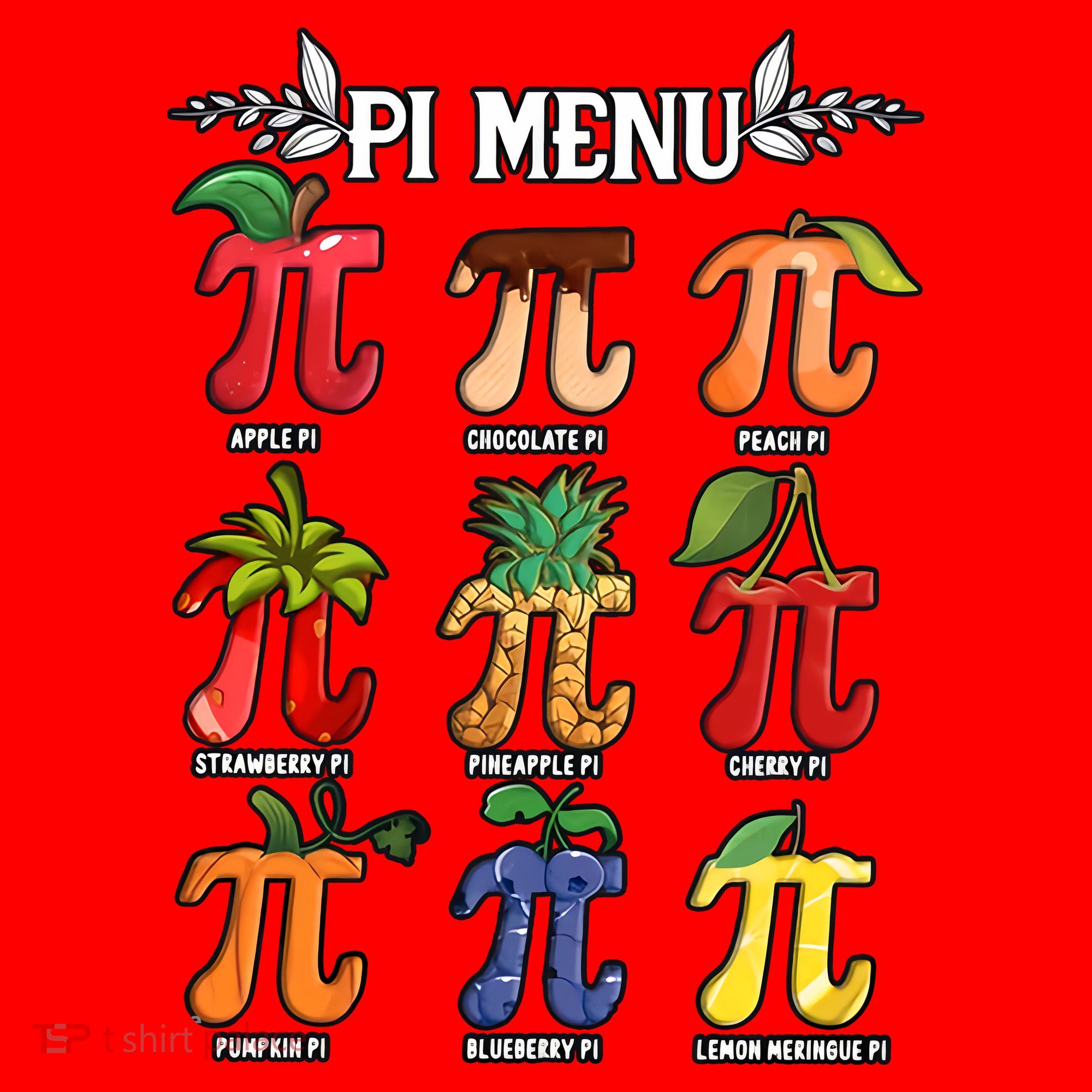 Pi Menu Funny Happy Pi Day For Fruits Loverr Pi Symbol Teacher Math Lover Santa Hat