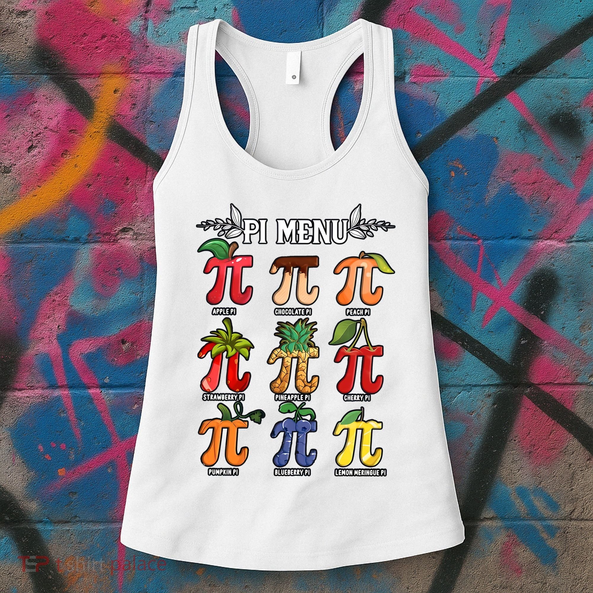 Pi Menu Funny Happy Pi Day For Fruits Loverr Pi Symbol Teacher Math Lover Women's Tank Top