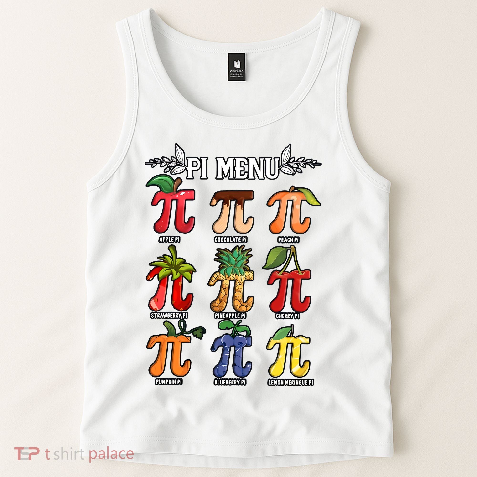 Pi Menu Funny Happy Pi Day For Fruits Loverr Pi Symbol Teacher Math Lover Tank Top