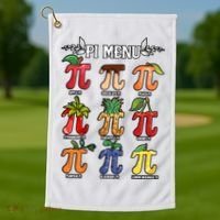Pi Menu Funny Happy Pi Day For Fruits Loverr Pi Symbol Teacher Math Lover Golf Towel thumb 1