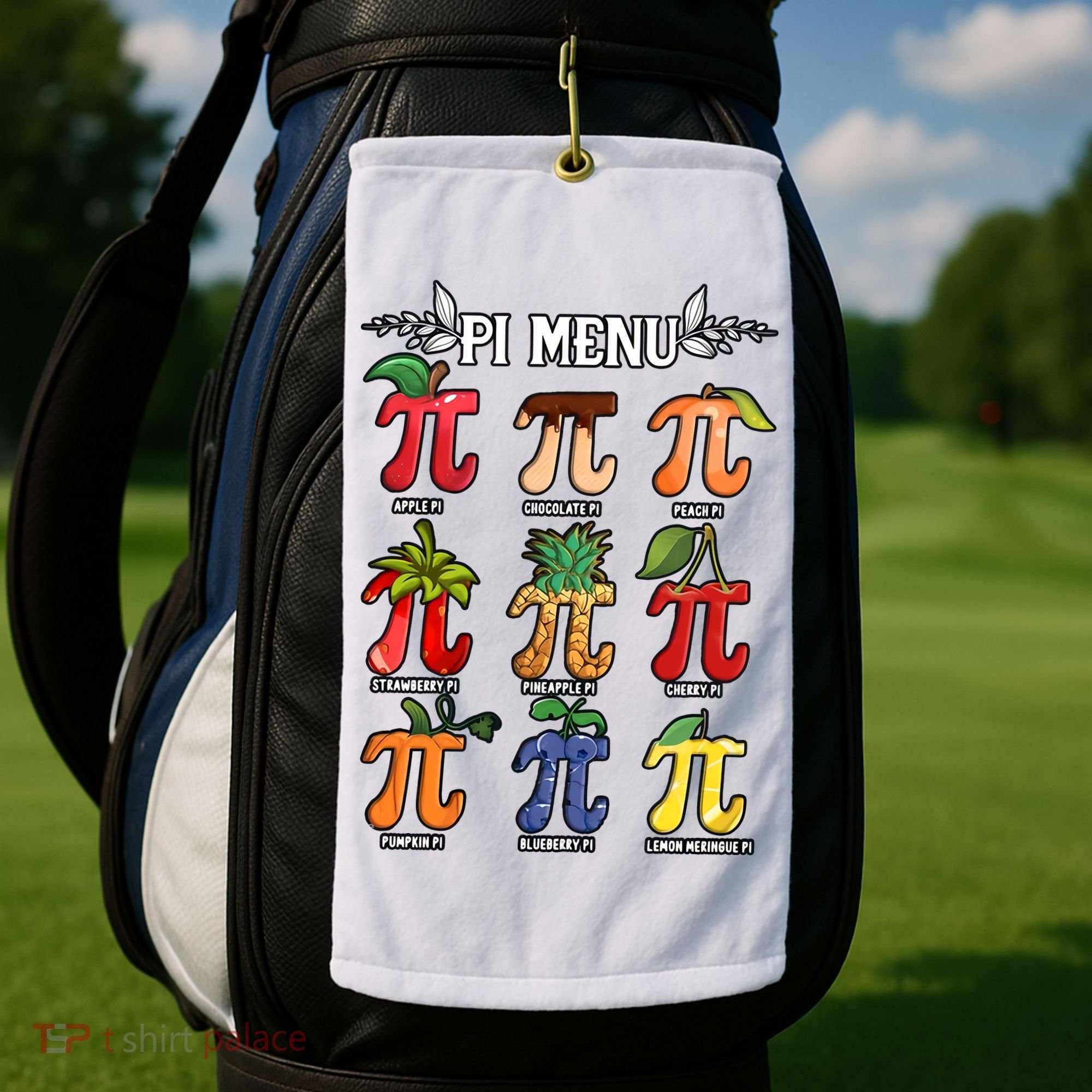 Pi Menu Funny Happy Pi Day For Fruits Loverr Pi Symbol Teacher Math Lover Golf Towel
