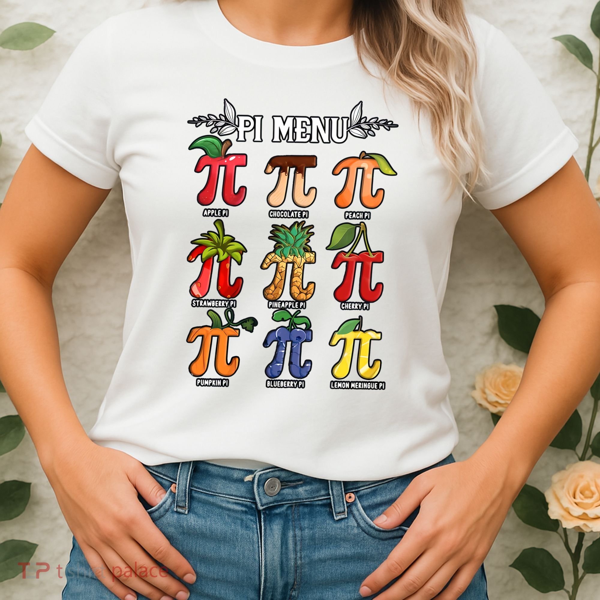 Pi Menu Funny Happy Pi Day For Fruits Loverr Pi Symbol Teacher Math Lover Women's T-Shirt