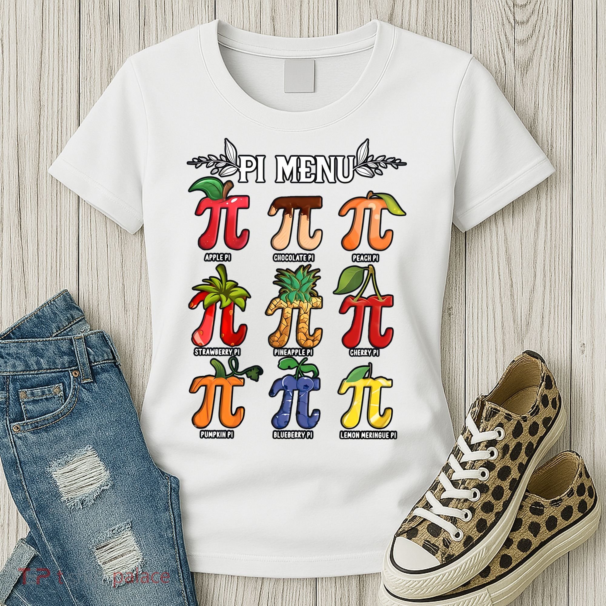 Pi Menu Funny Happy Pi Day For Fruits Loverr Pi Symbol Teacher Math Lover Women's T-Shirt