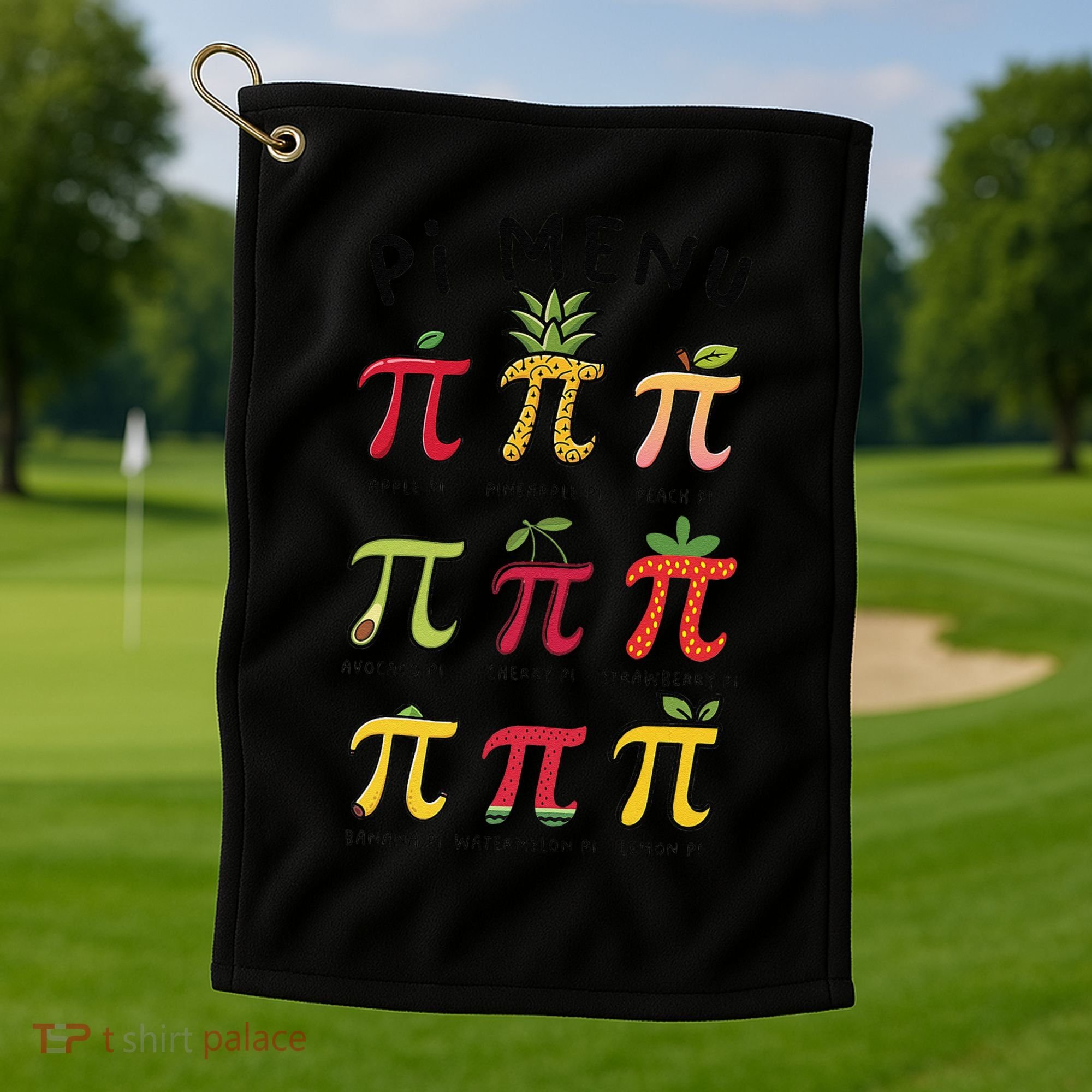 Pie Menu Funny Pi Day Pi 3 Golf Towel