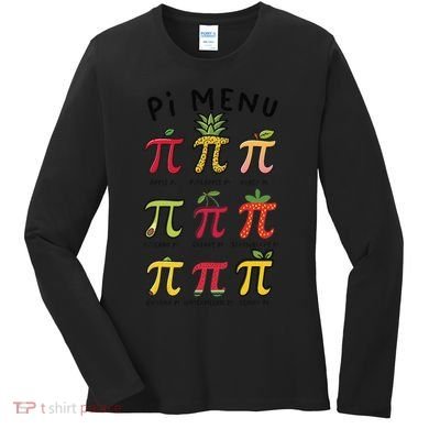 Pie Menu Funny Pi Day Pi 3 Women's Long Sleeve Shirt