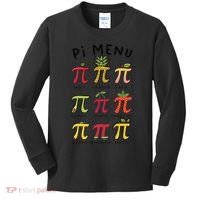 Pie Menu Funny Pi Day Pi 3 Kids Long Sleeve Shirt thumb 0