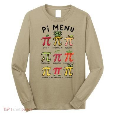 Pie Menu Funny Pi Day Pi 3 Long Sleeve Shirt