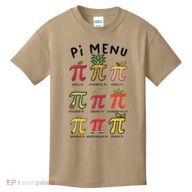 Pie Menu Funny Pi Day Pi 3 Kids T-Shirt