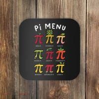 Pie Menu Funny Pi Day Pi 3 Coaster thumb 0