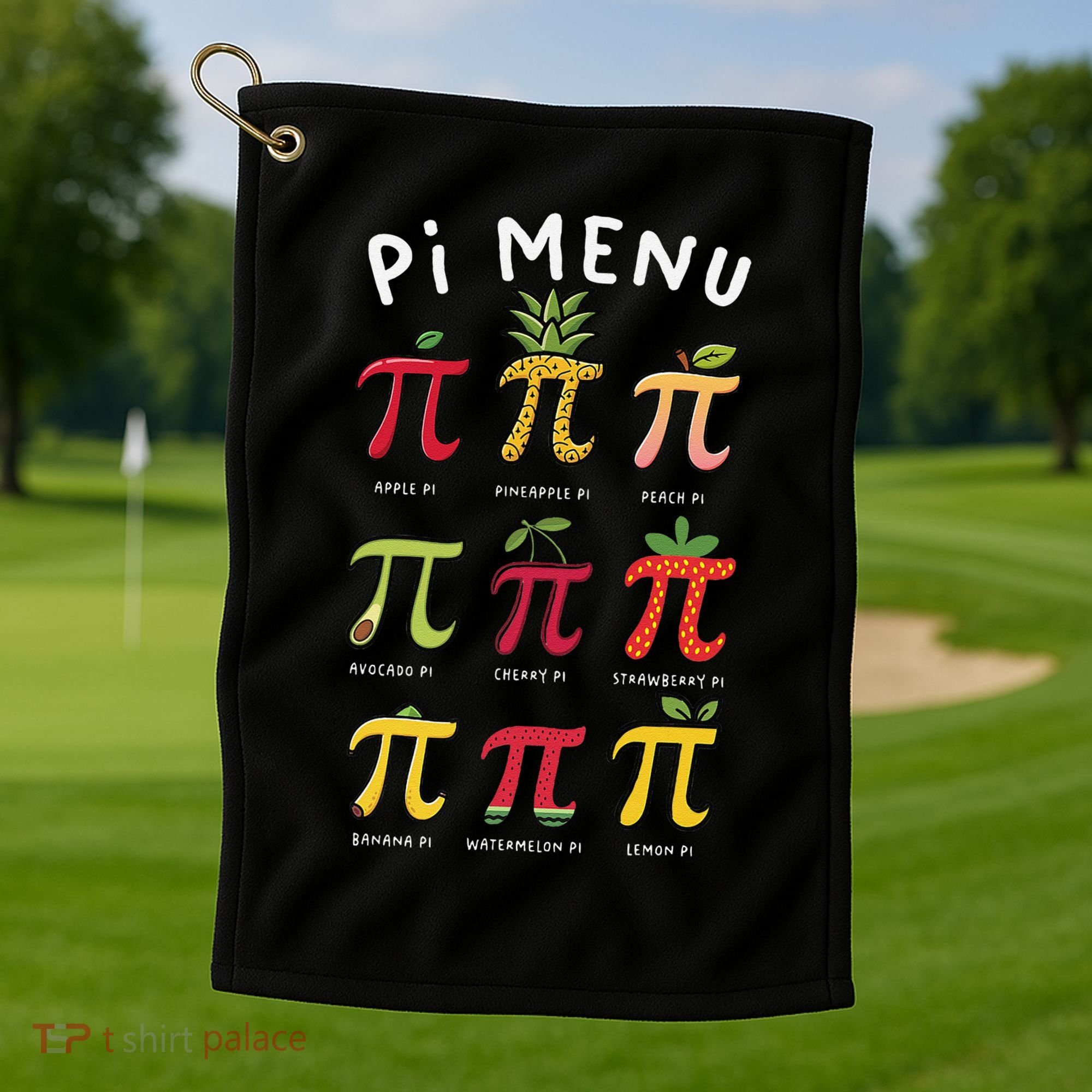 Pie Menu Funny Pi Day Pi 3 Golf Towel