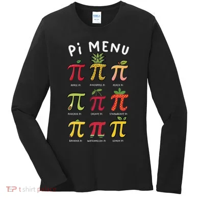 Pie Menu Funny Pi Day Pi 3 Women's Long Sleeve Shirt