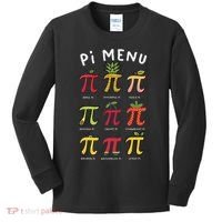 Pie Menu Funny Pi Day Pi 3 Kids Long Sleeve Shirt thumb 0