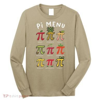 Pie Menu Funny Pi Day Pi 3 Long Sleeve Shirt