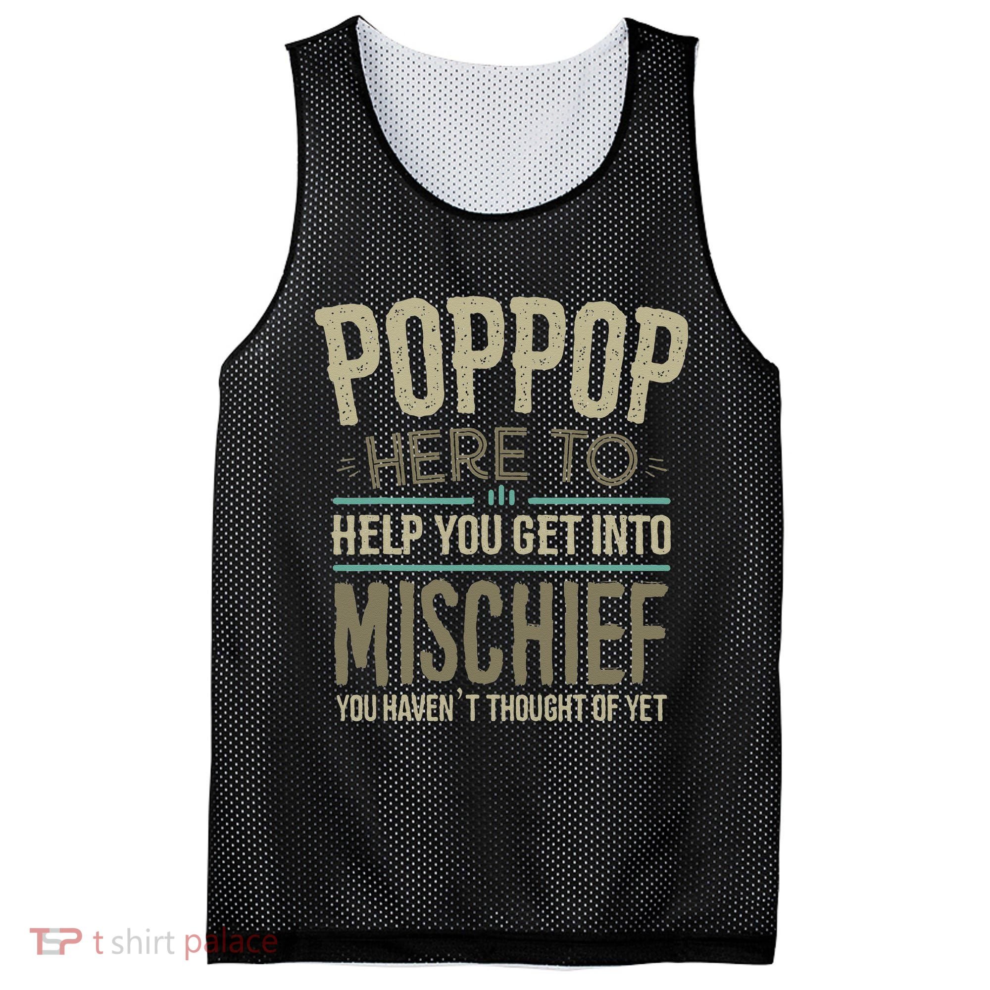 Poppop Mischief From Grandchildren Fathers Day Poppop Mesh Reversible Basketball Jersey Tank