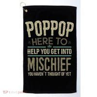 Poppop Mischief From Grandchildren Fathers Day Poppop Golf Towel thumb 0