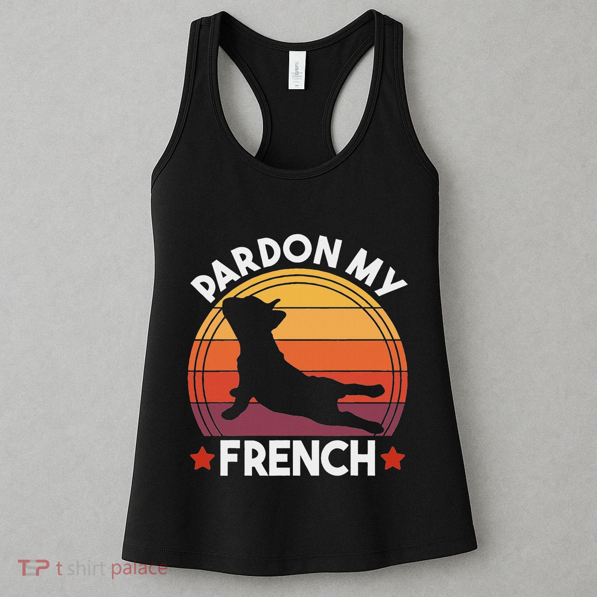 Pardon My French Bulldog Funny Dog Pun Frenchie Dog Lover Women's Tank Top