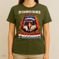 Patriotic My Favorite Color Is Freedom American Eagle T-Shirt thumb 4