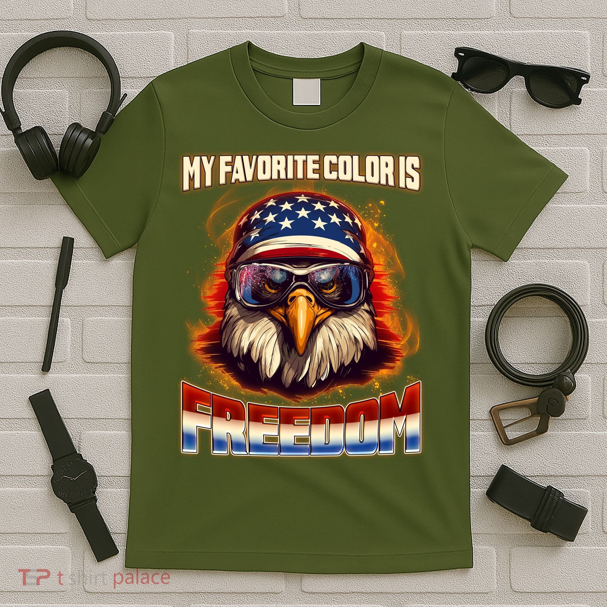 Patriotic My Favorite Color Is Freedom American Eagle T-Shirt