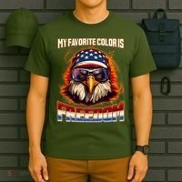 Patriotic My Favorite Color Is Freedom American Eagle T-Shirt thumb 6