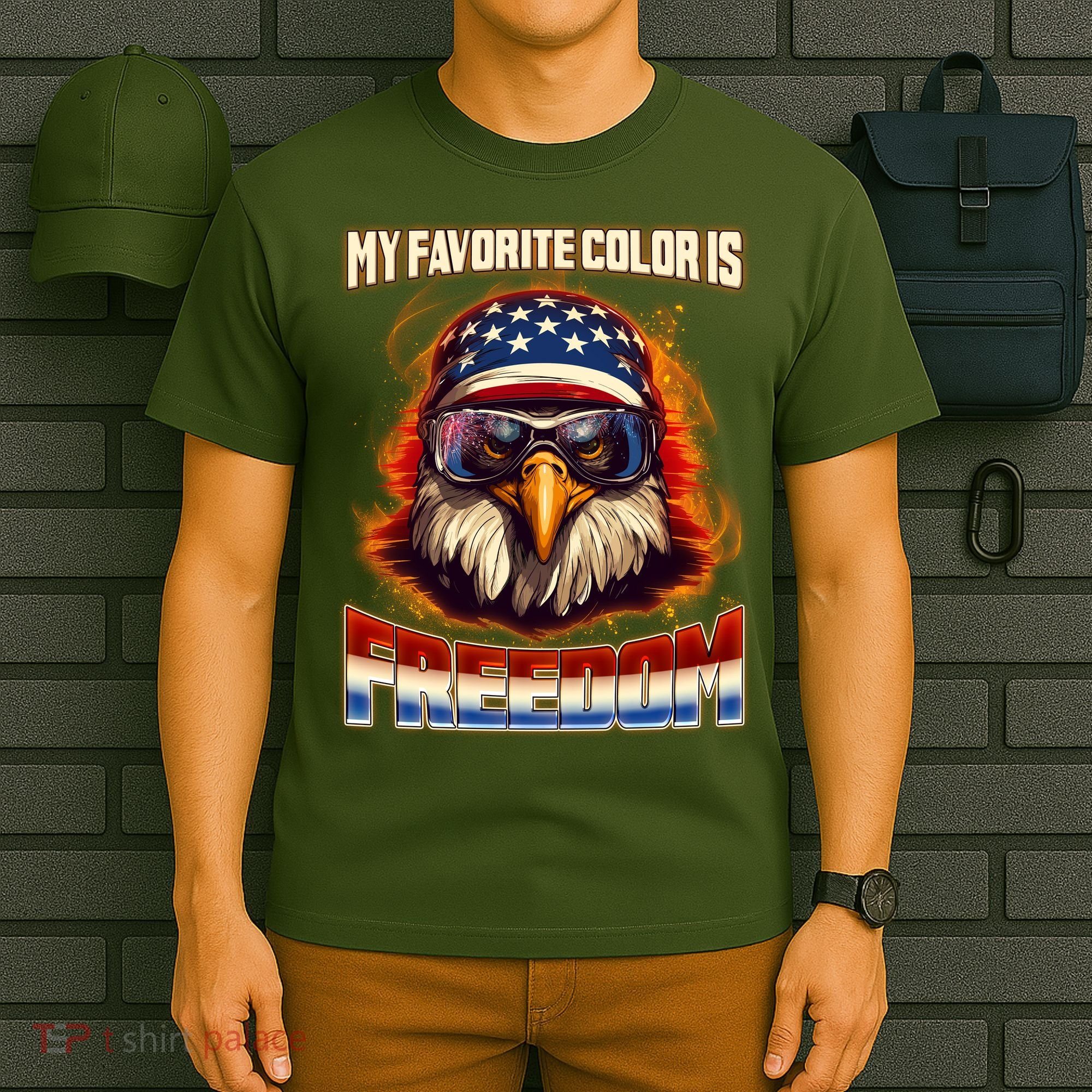 Patriotic My Favorite Color Is Freedom American Eagle T-Shirt