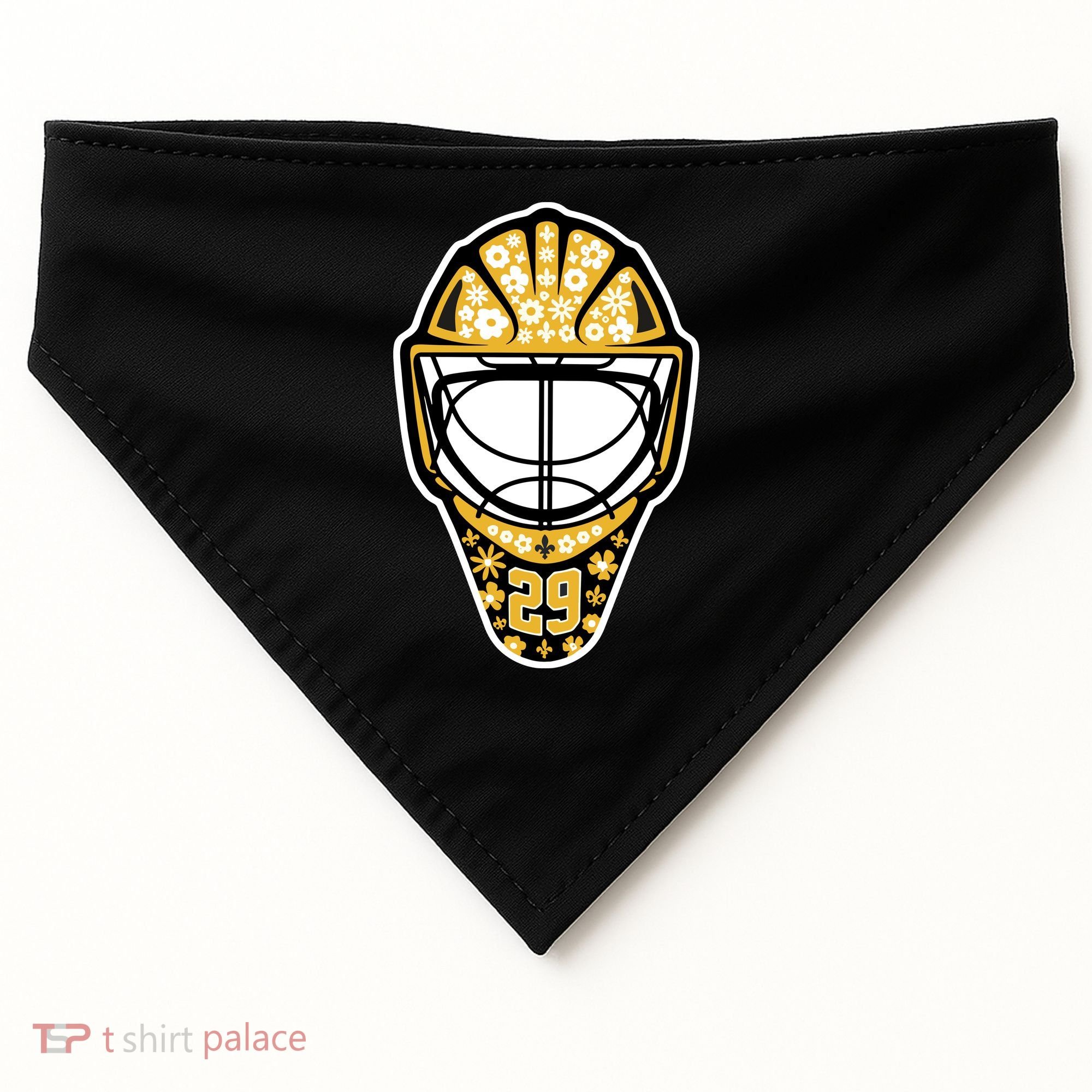 Penguins Marcandré Fleury Number 29 Flower Mask USA-Made Doggie Bandana