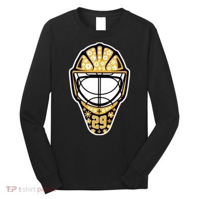 Penguins Marcandré Fleury Number 29 Flower Mask Long Sleeve Shirt