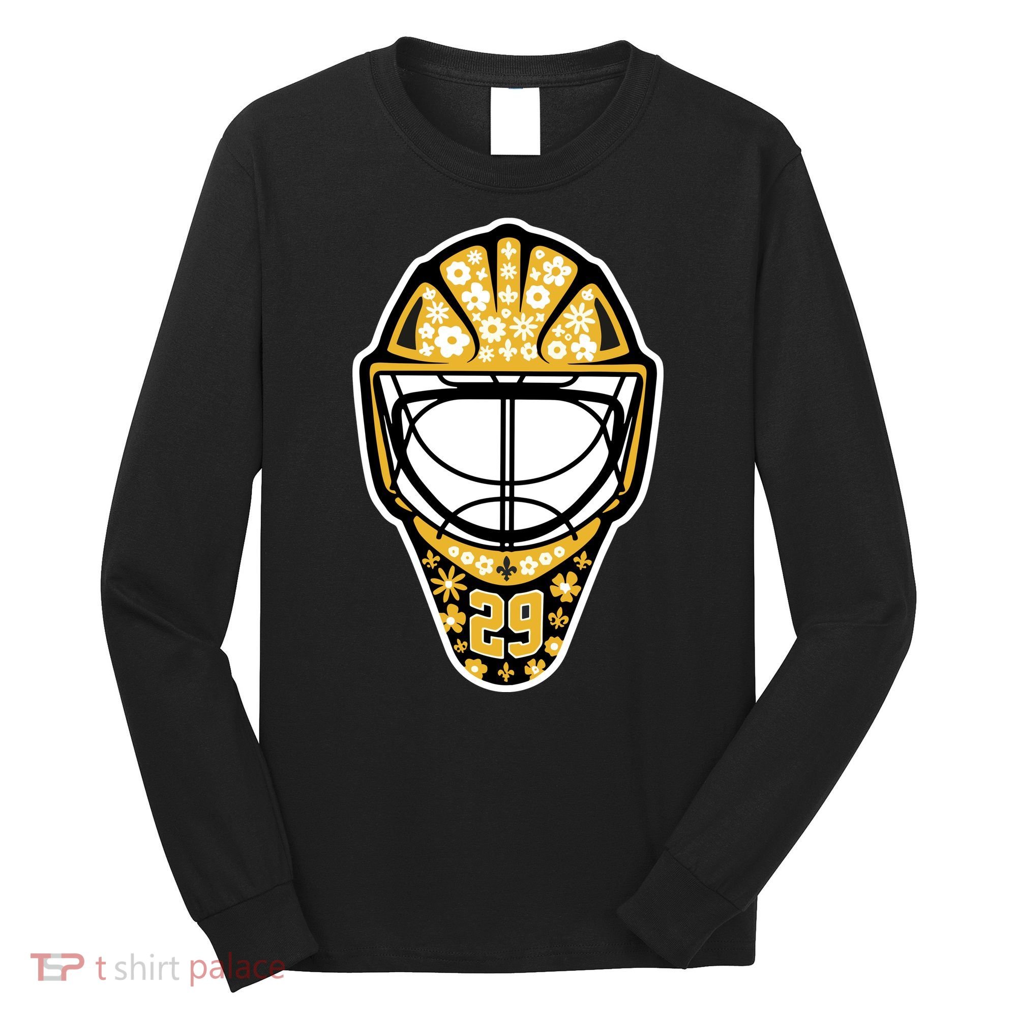 Penguins Marcandré Fleury Number 29 Flower Mask Long Sleeve Shirt