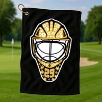 Penguins Marcandré Fleury Number 29 Flower Mask Golf Towel thumb 1