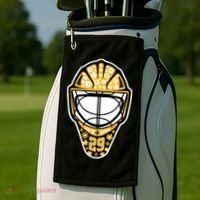 Penguins Marcandré Fleury Number 29 Flower Mask Golf Towel thumb 2