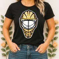 Penguins Marcandré Fleury Number 29 Flower Mask Women's T-Shirt thumb 2