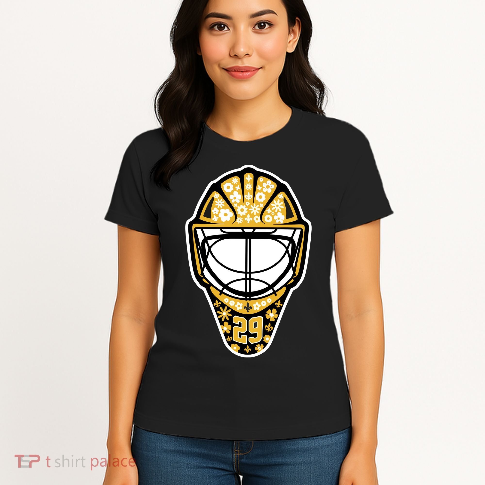 Penguins Marcandré Fleury Number 29 Flower Mask Women's T-Shirt