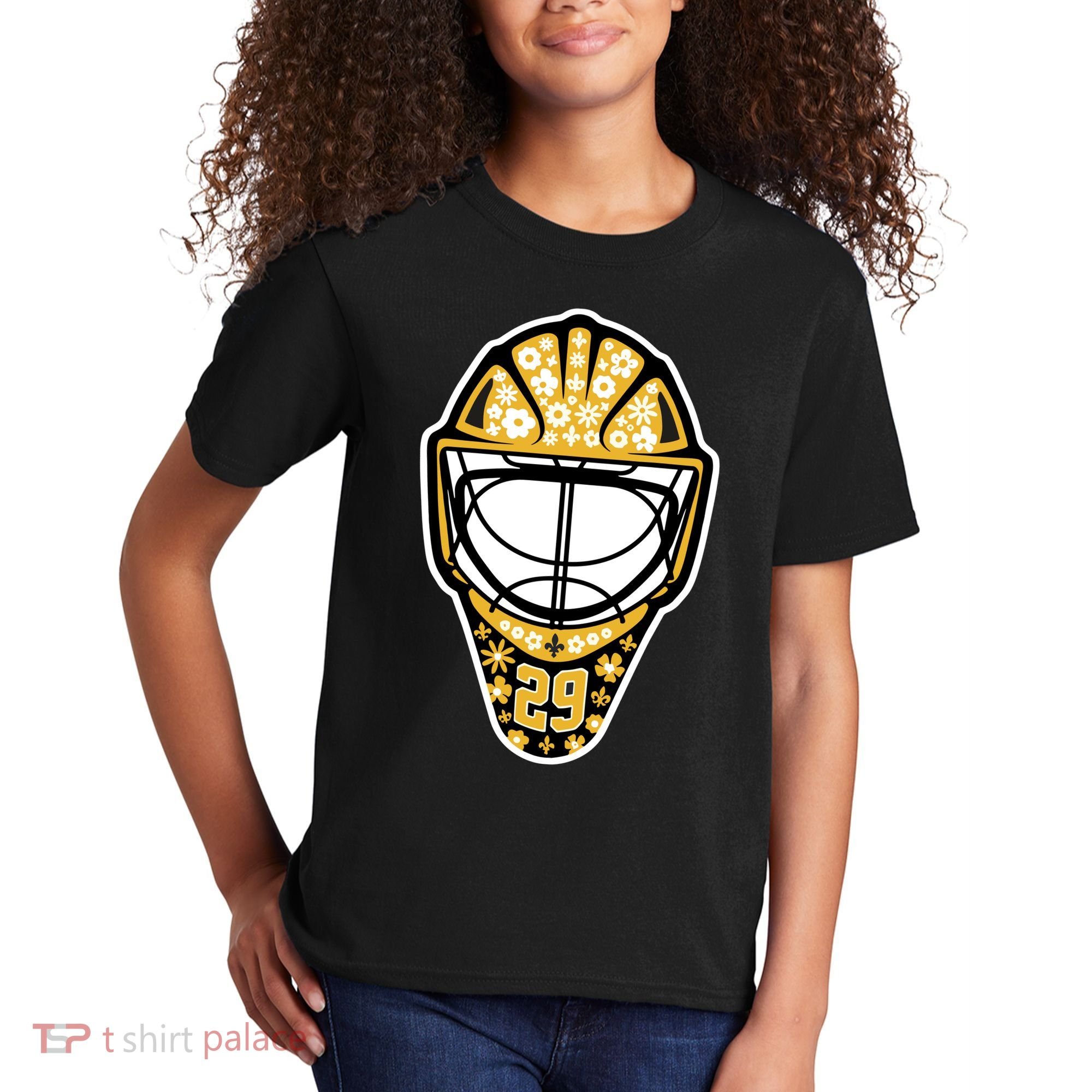 Penguins Marcandré Fleury Number 29 Flower Mask Kids T-Shirt