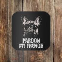 Pardon My French Bulldog Frenchie Lover Coaster thumb 0