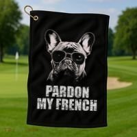 Pardon My French Bulldog Frenchie Lover Golf Towel thumb 1