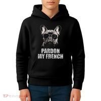Pardon My French Bulldog Frenchie Lover Kids Hoodie thumb 4
