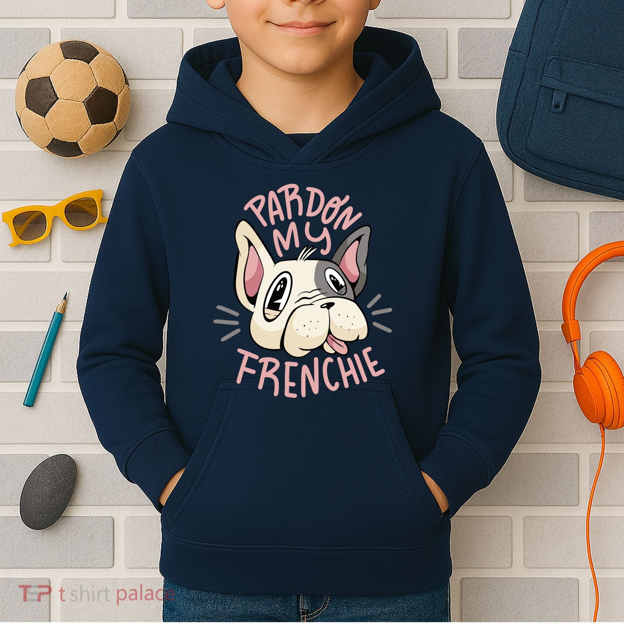 Pardon My Frenchie Bulldog Kids Hoodie