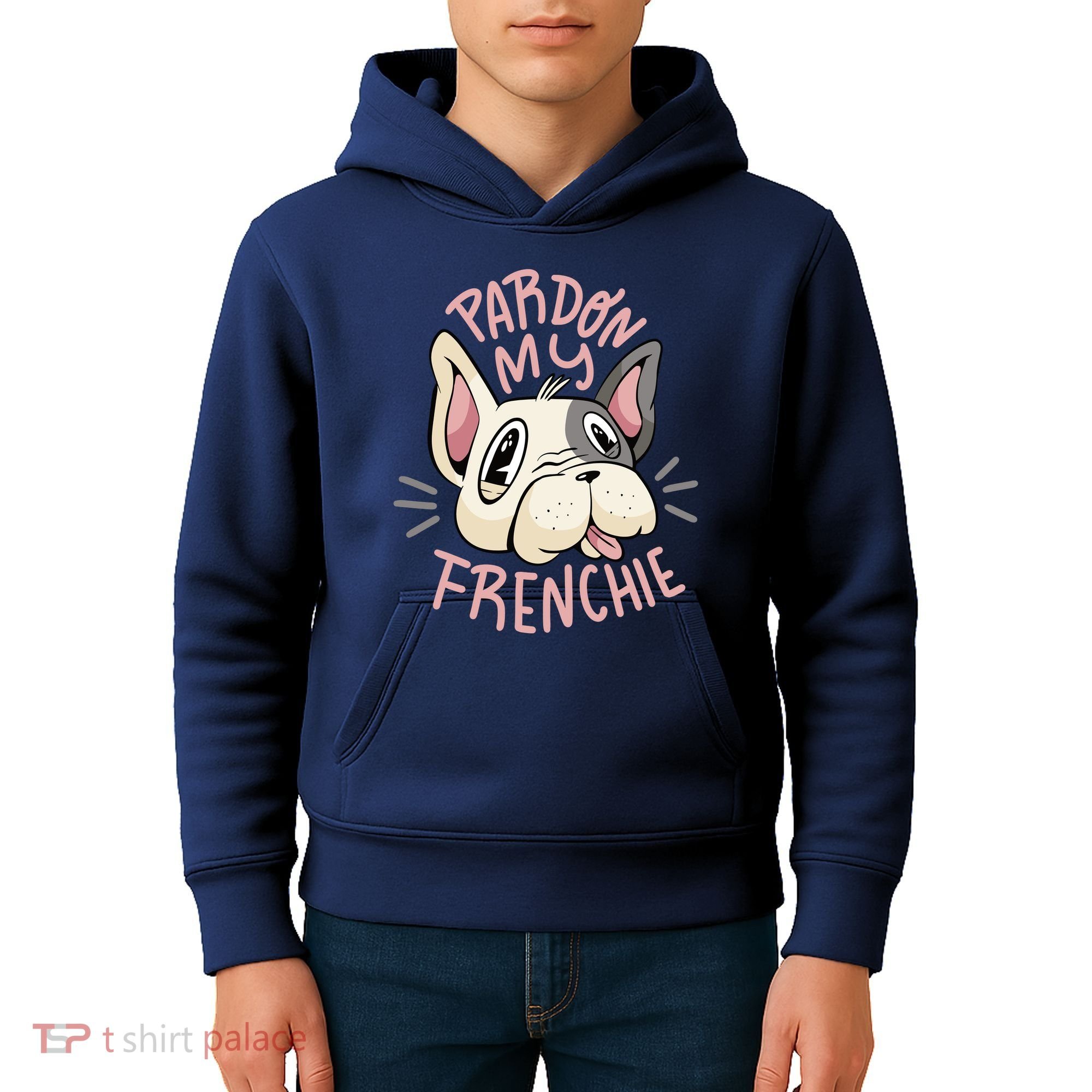 Pardon My Frenchie Bulldog Kids Hoodie