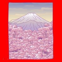 Pastel Mount Fuji Santa Hat thumb 1
