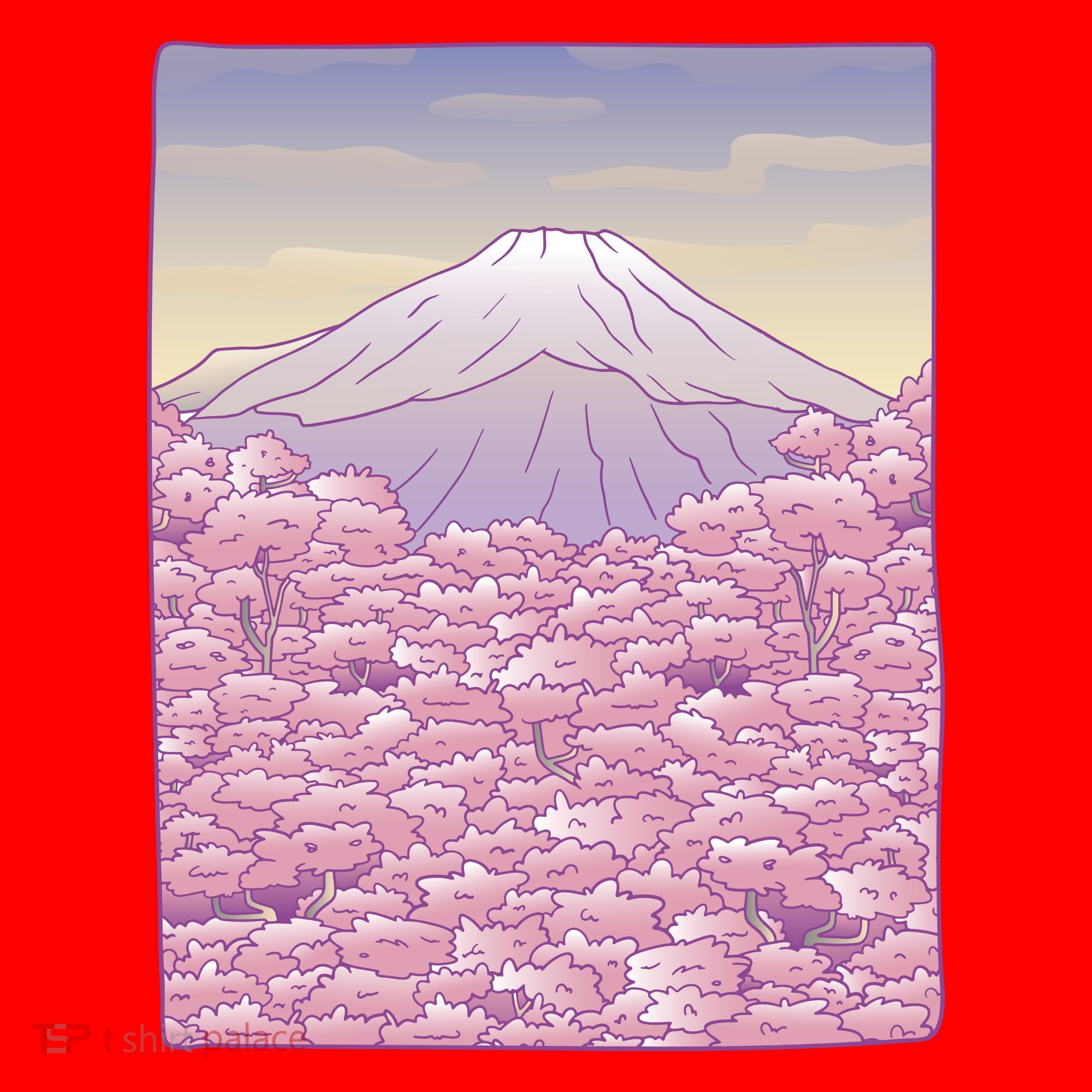 Pastel Mount Fuji Santa Hat