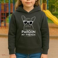 Pardon My French Frenchie Bulldog Kids Hoodie thumb 3