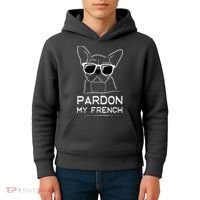 Pardon My French Frenchie Bulldog Kids Hoodie thumb 4