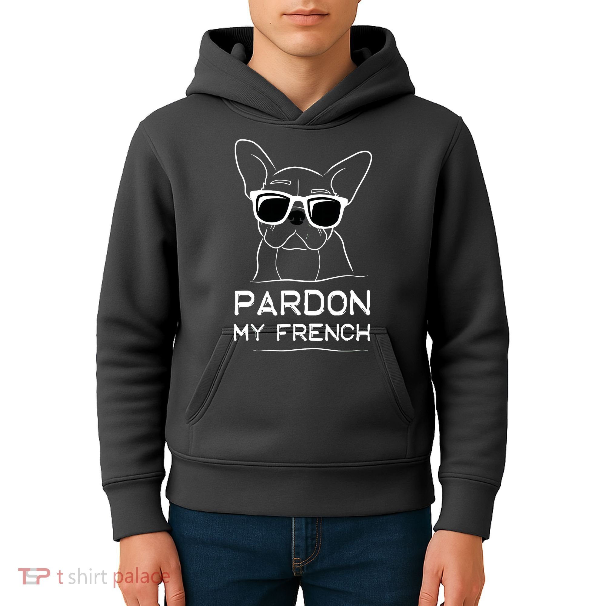 Pardon My French Frenchie Bulldog Kids Hoodie