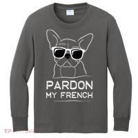 Pardon My French Frenchie Bulldog Kids Long Sleeve Shirt thumb 0